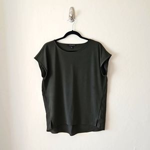 Olive Green Short Sleeve Blouse